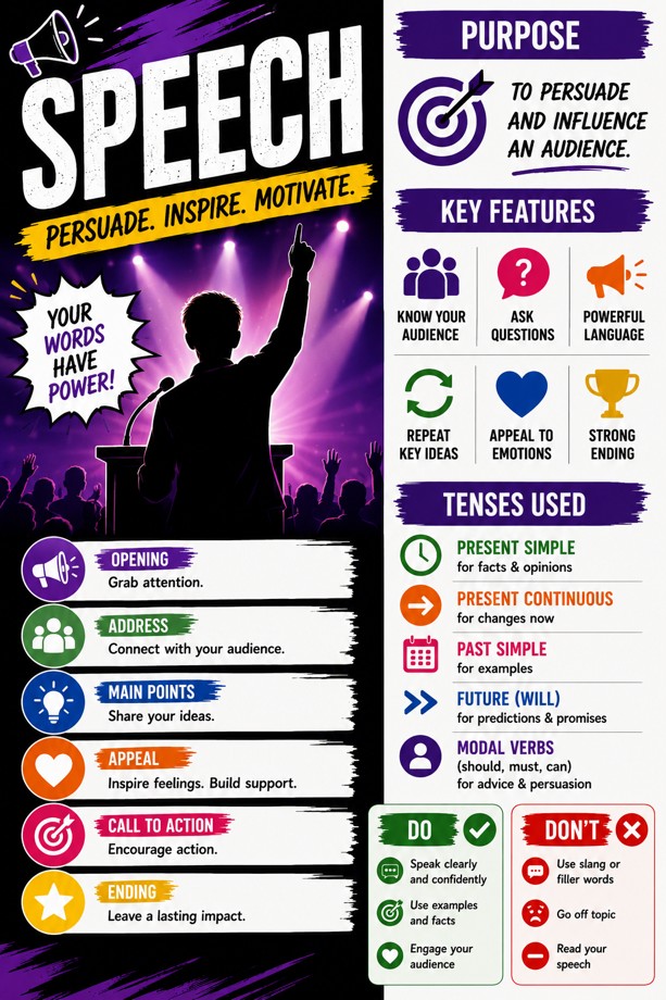 Effective Speech Infographic poster classroom poster