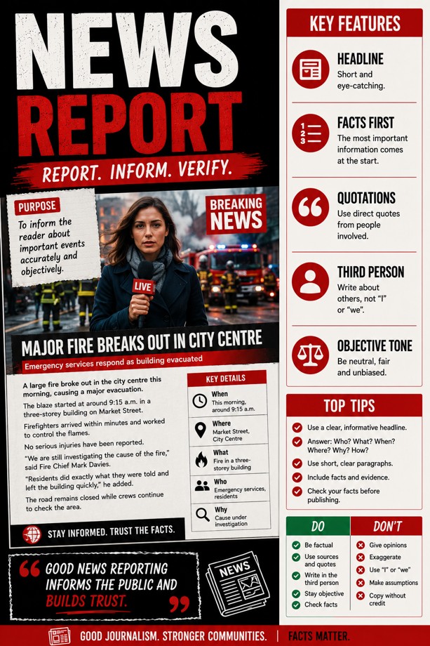 News Writing Revision Poster classroom poster